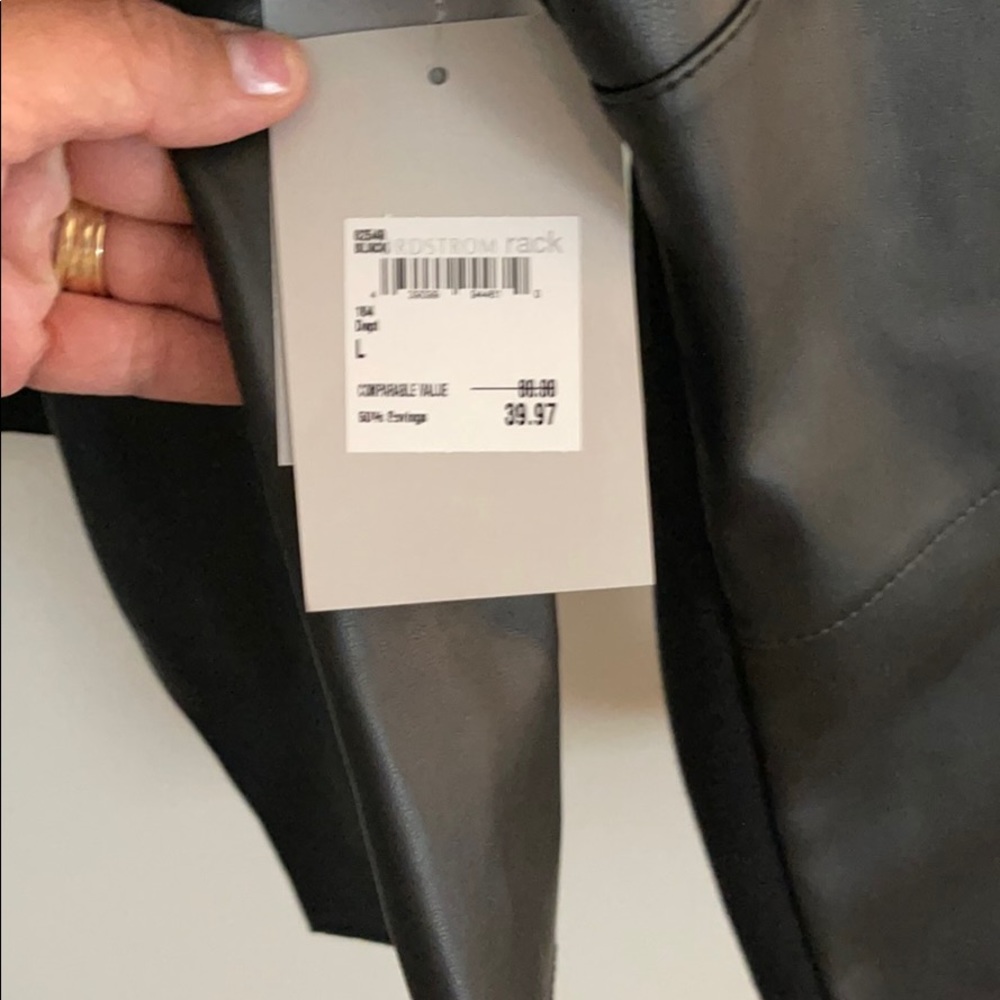 Faux black leather jacket - Picture 3 of 3